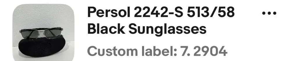 Persol 2242-S 513/58 Polarized Rectangle Sunglasses Gunmetal Black Gray